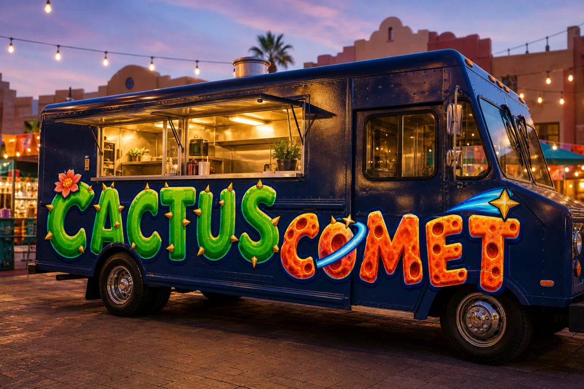 Cactus Comet painted on a food truck
